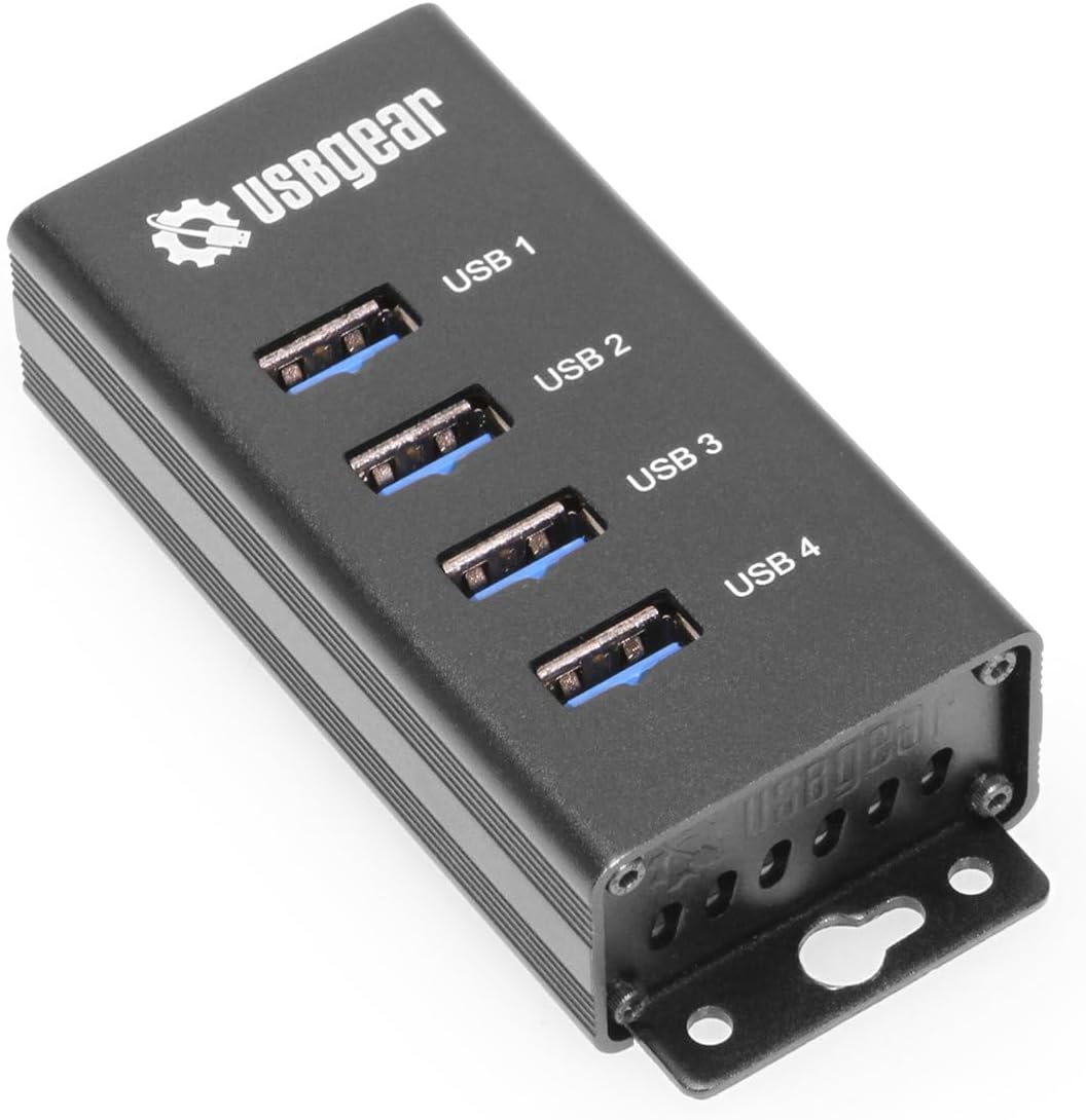 4-Port USB 3.2 Gen 1 Hub for Fast Charging and Data Transfer