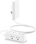 Flat Extension Cord with Outlet Cover - Space Saving 6-Outlet 3-USB