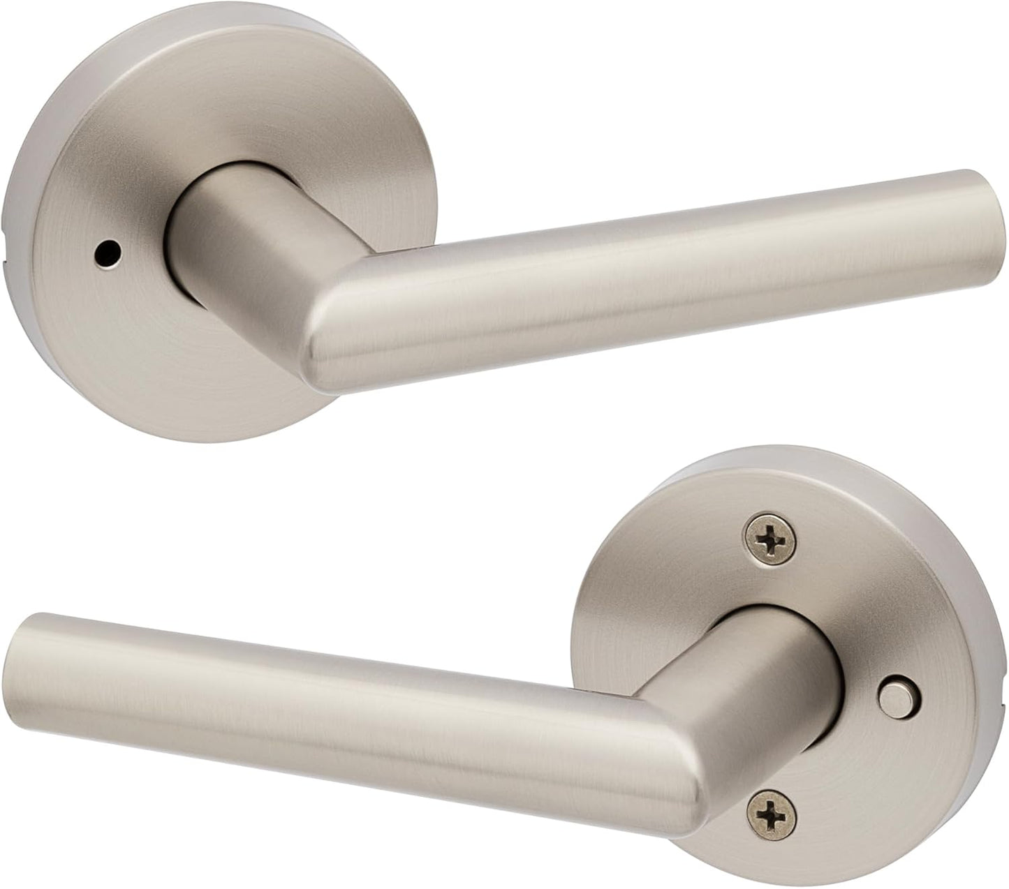 Kwikset Milan Interior Privacy Door Handle with Lock for Bedrooms