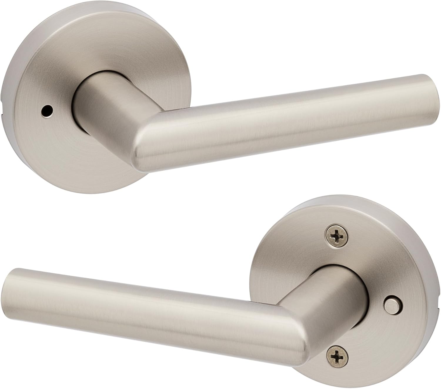 Kwikset Milan Interior Privacy Door Handle with Lock for Bedrooms