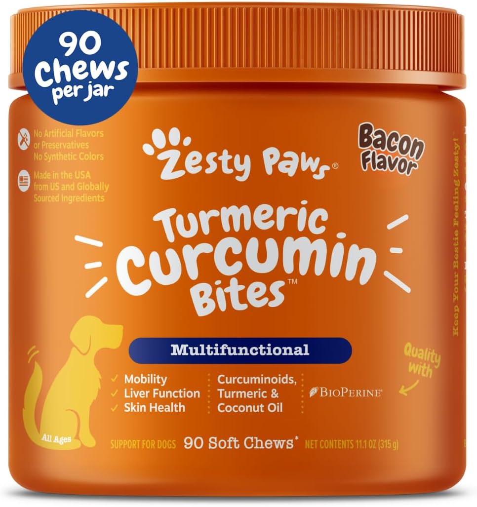 Zesty Paws Turmeric Curcumin for Dogs - Joint & Digestive Support