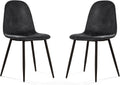 Suede Dining Chairs with Metal Legs - Comfortable Accent Seating