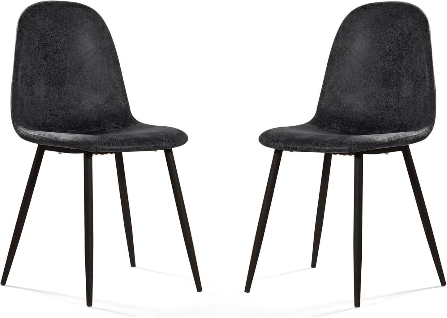 Plush Suede Dining Chairs with Metal Legs for Modern Spaces