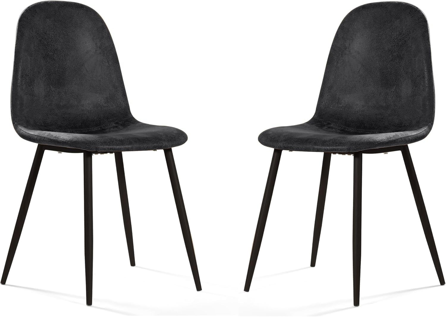 Plush Suede Dining Chairs with Metal Legs for Modern Spaces