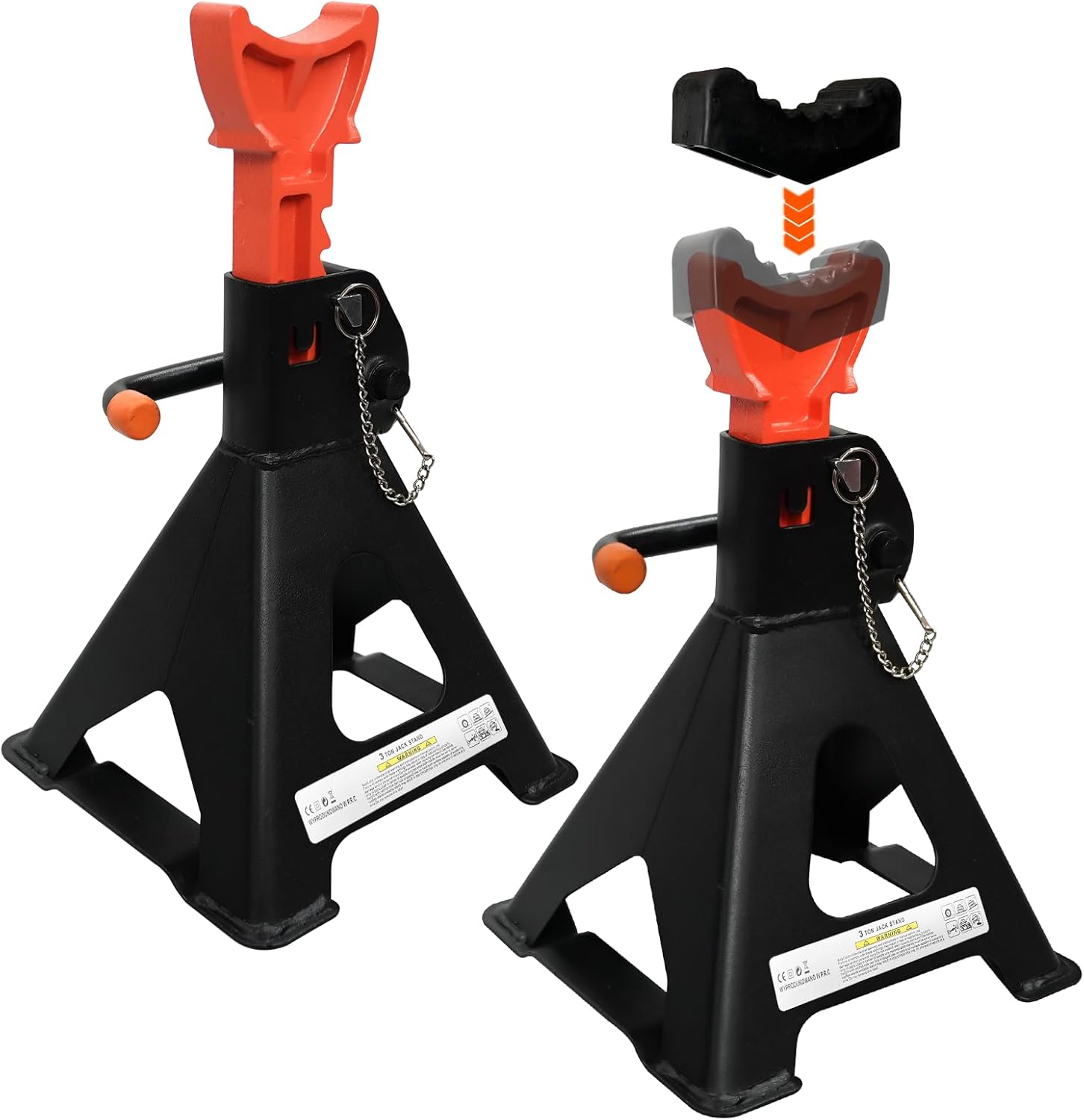 3 Ton Heavy Duty Jack Stands with Adjustable Height & Safety Features