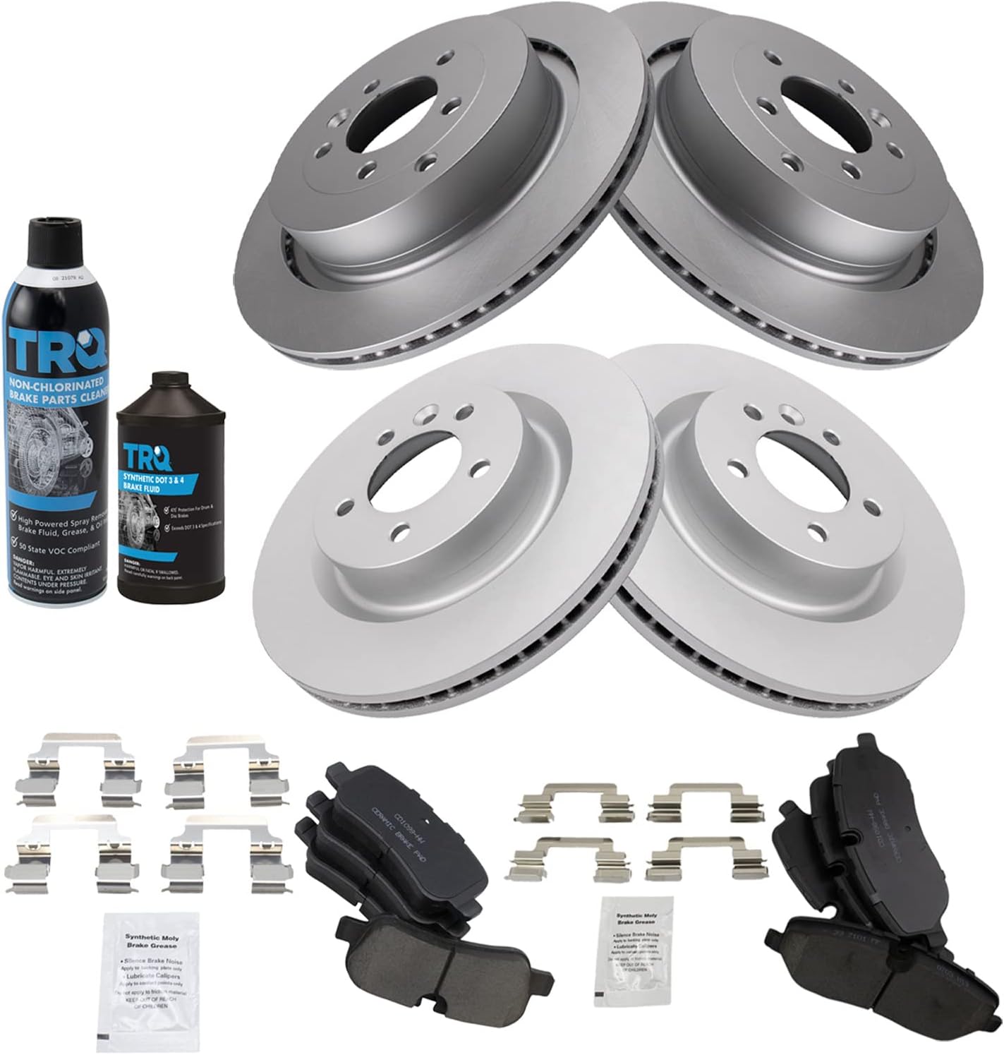 TRQ Brake Pad & Rotor Kit for Land Rover LR3 & Range Rover Sport