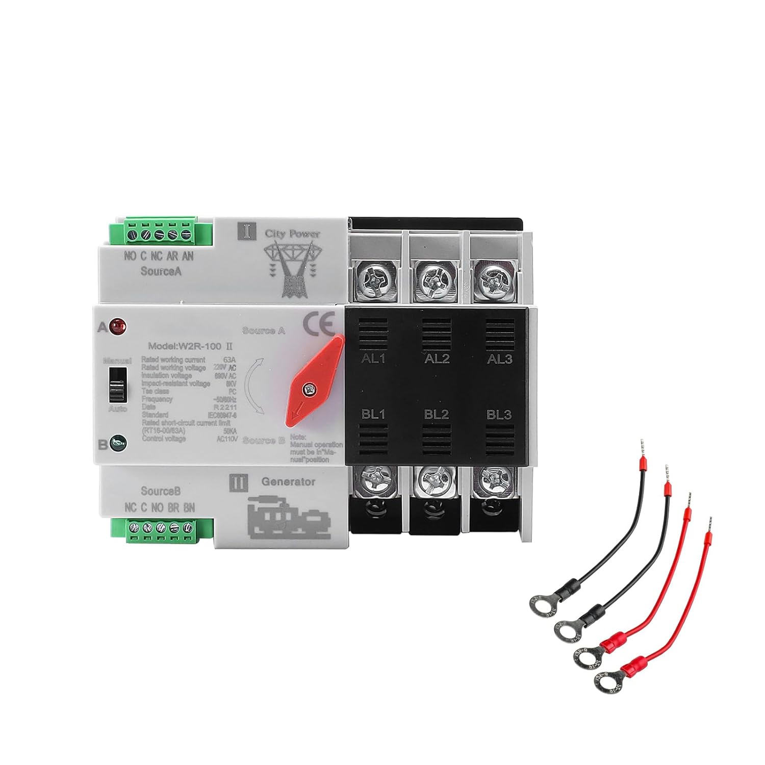 63A 3P Automatic/Manual Transfer Switch for Reliable Power Supply