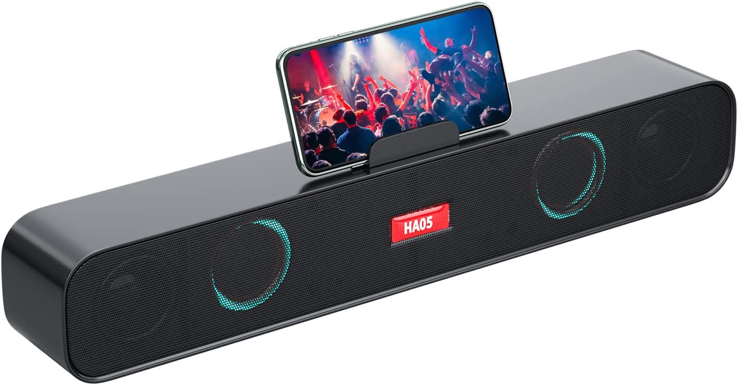 HI-PLANX Colorful Gradient Soundbar with Phone Holder