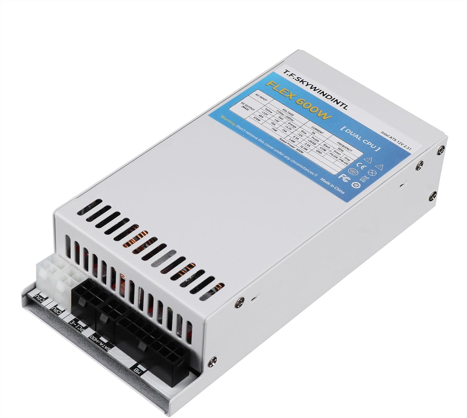 Flex ATX Power Supply 600W with Dual CPU Connector for PCs