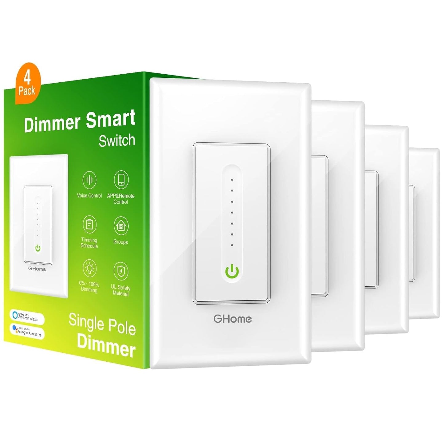 GHome Smart Dimmer Switch for Alexa and Google Home Control