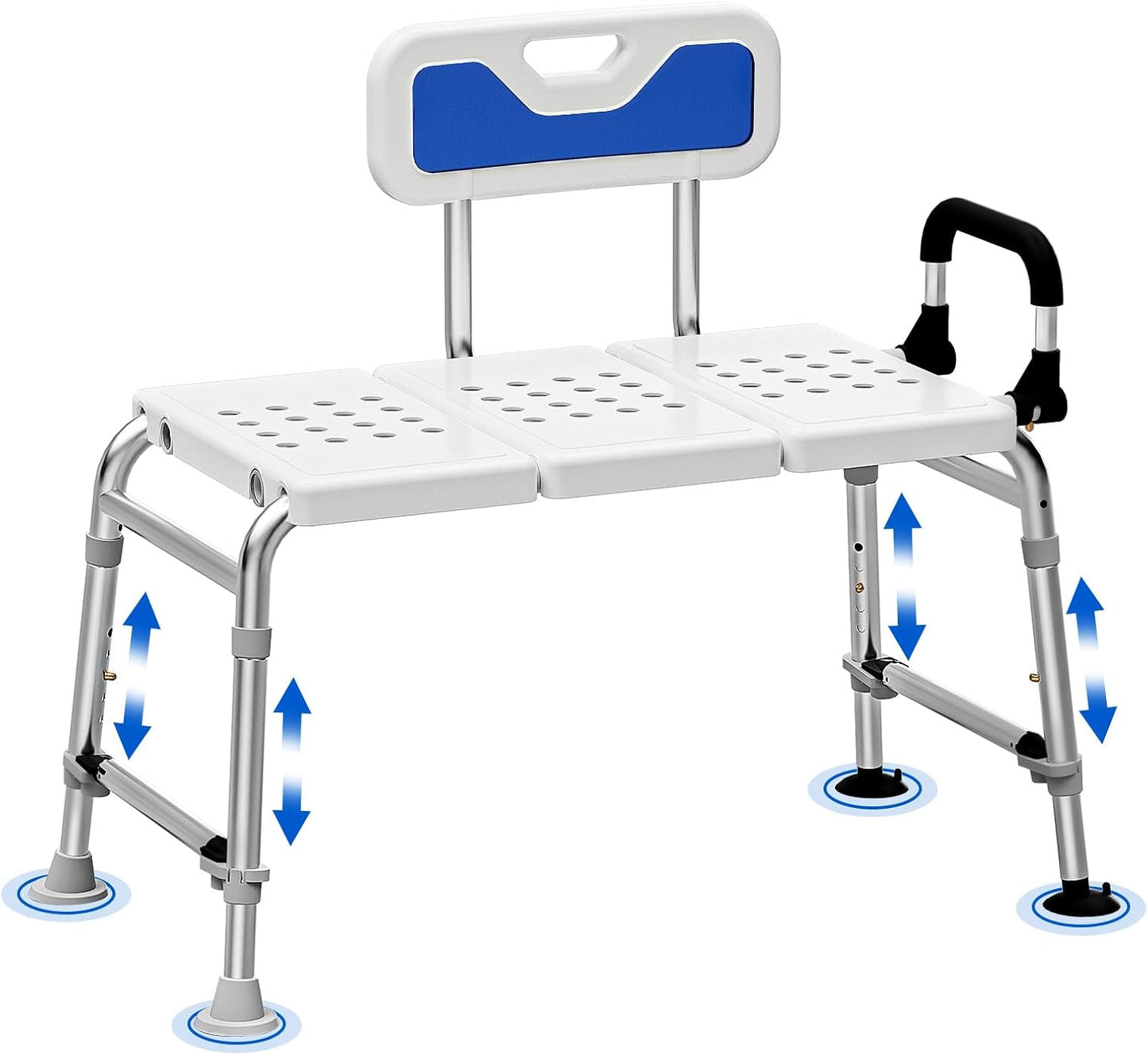 Heavy Duty Bath and Shower Bench with Adjustable Height Features
