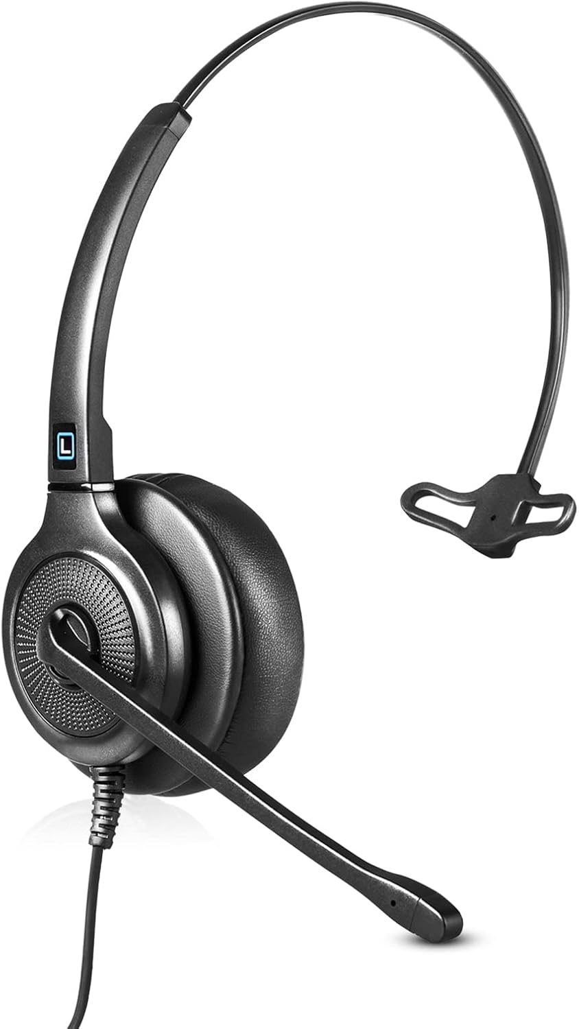 Leitner LH240XL Corded Office Phone Headset for Landline Use