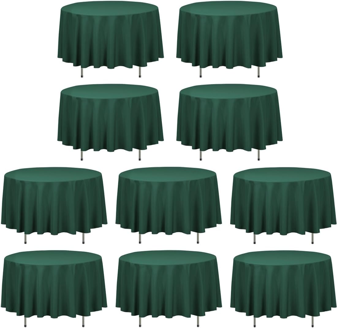 90 Inch Round Tablecloths for Weddings and Parties - Hunter Green