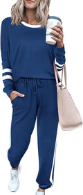 Women Fall 2 Piece Lounge Outfit Jogger Set - Comfortable Travel Wear