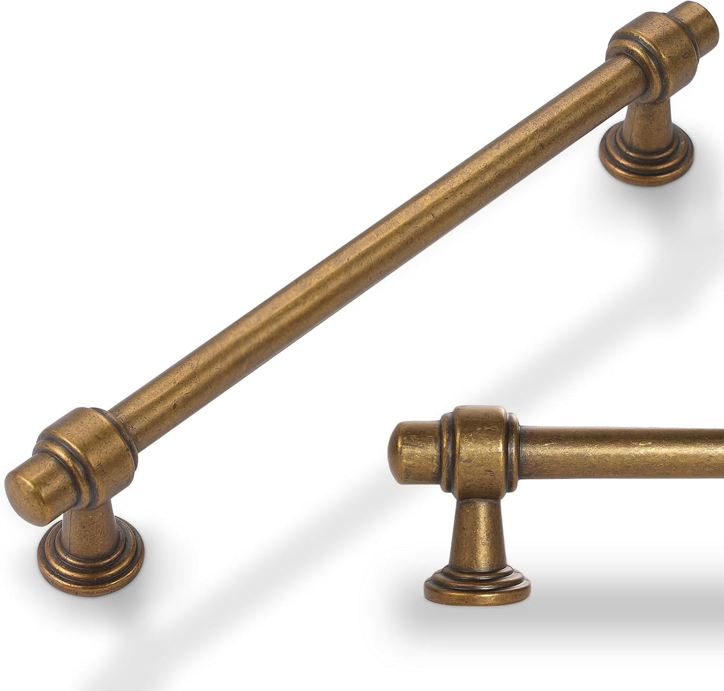 Antique Brass Cabinet Pulls 10 Pack for Vintage Style Upgrade