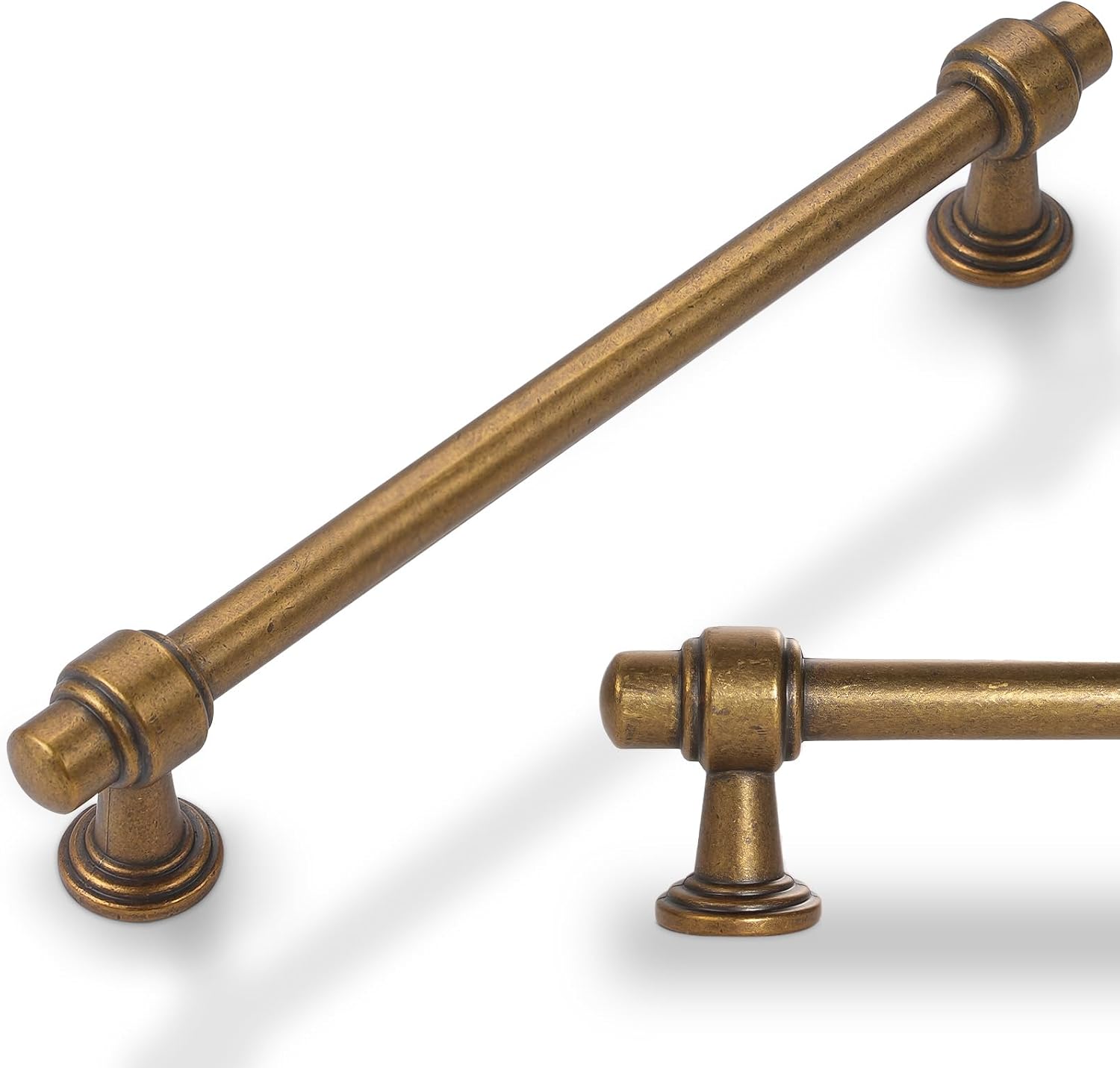 Antique Brass Cabinet Pulls 10 Pack for Vintage Style Upgrade