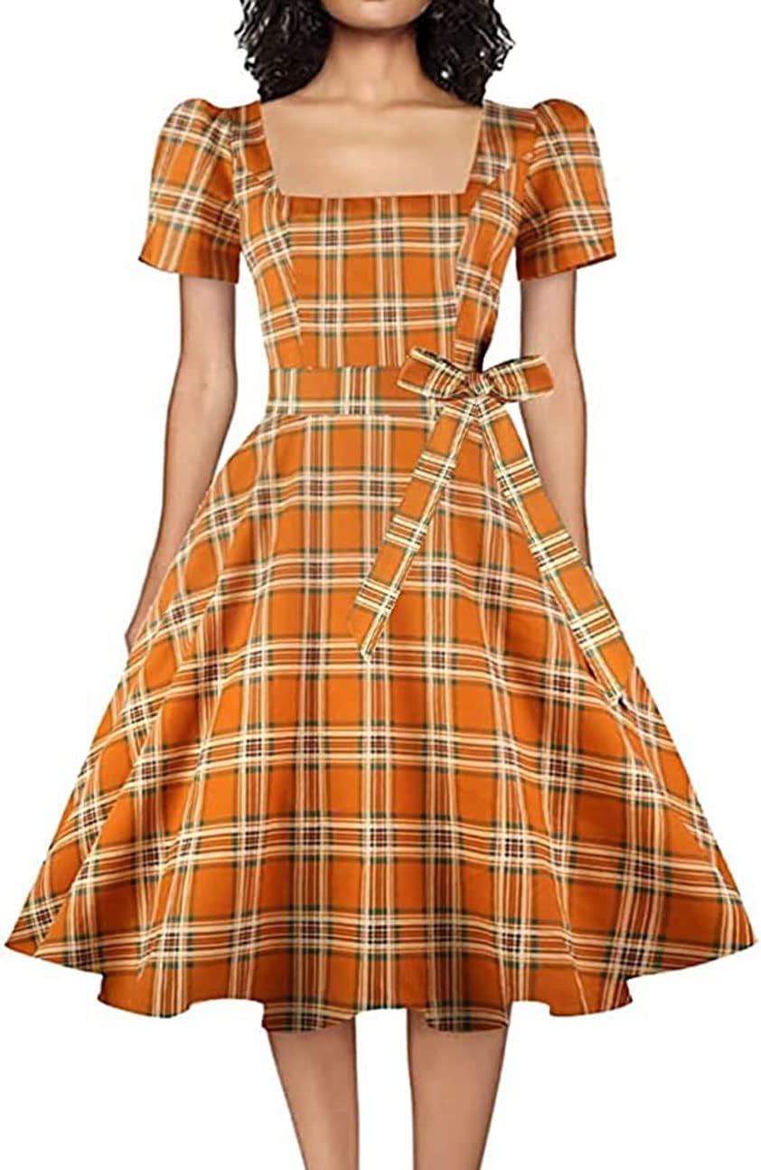 Vintage 1950s Cocktail Party Dress with Puff Sleeves for Women