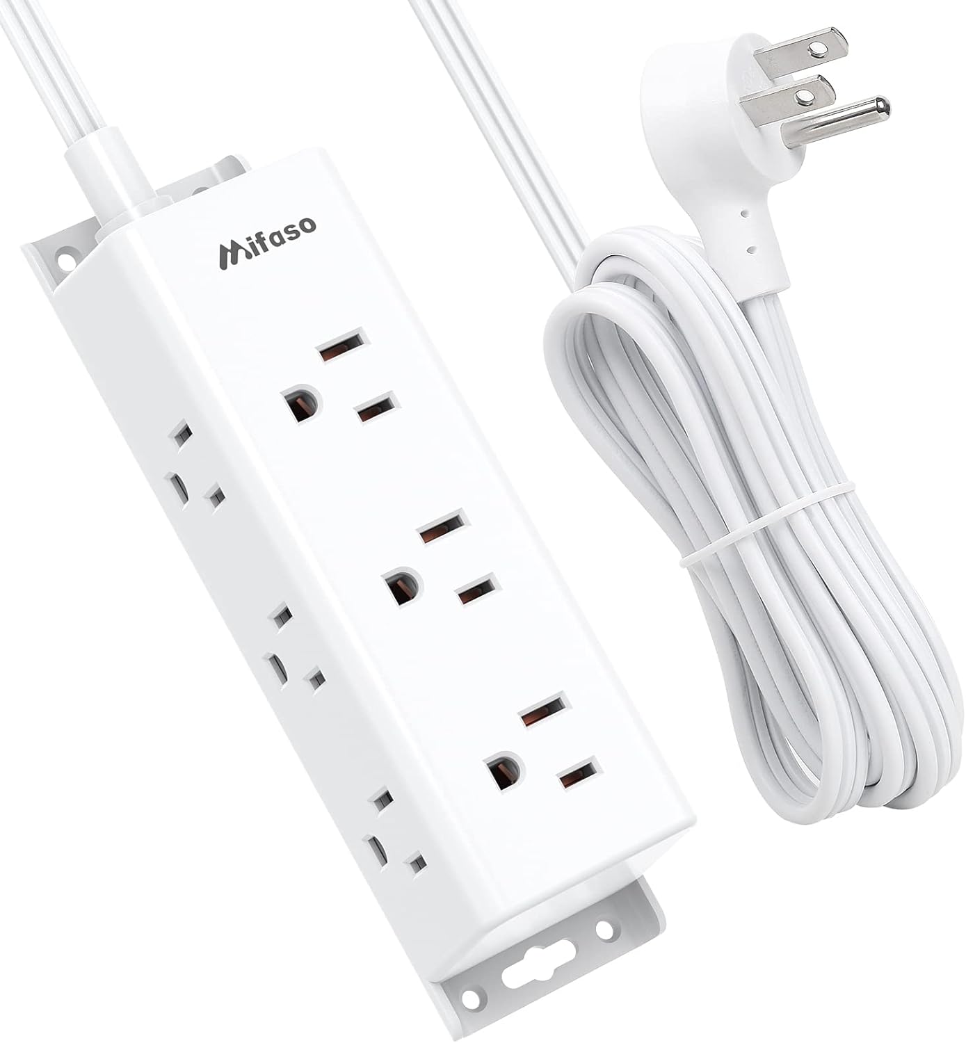 Mifaso Surge Protector Power Strip - 9 Outlets, Wall Mount - Space-Saving Solution!