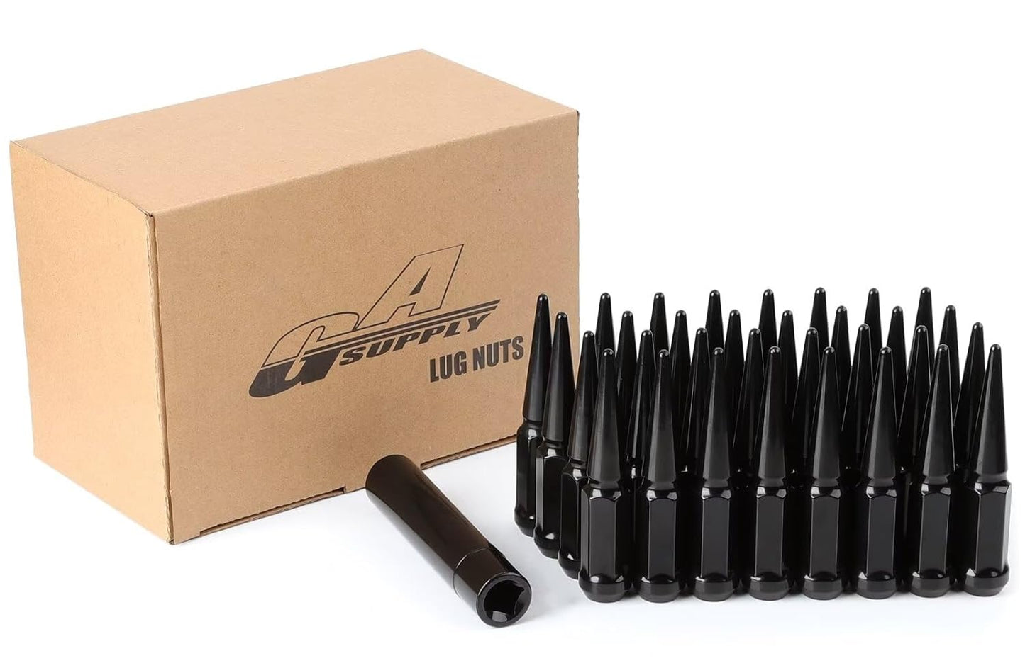 32pcs 14x1.5 Spike Lug Nuts for Aftermarket Wheels - Black