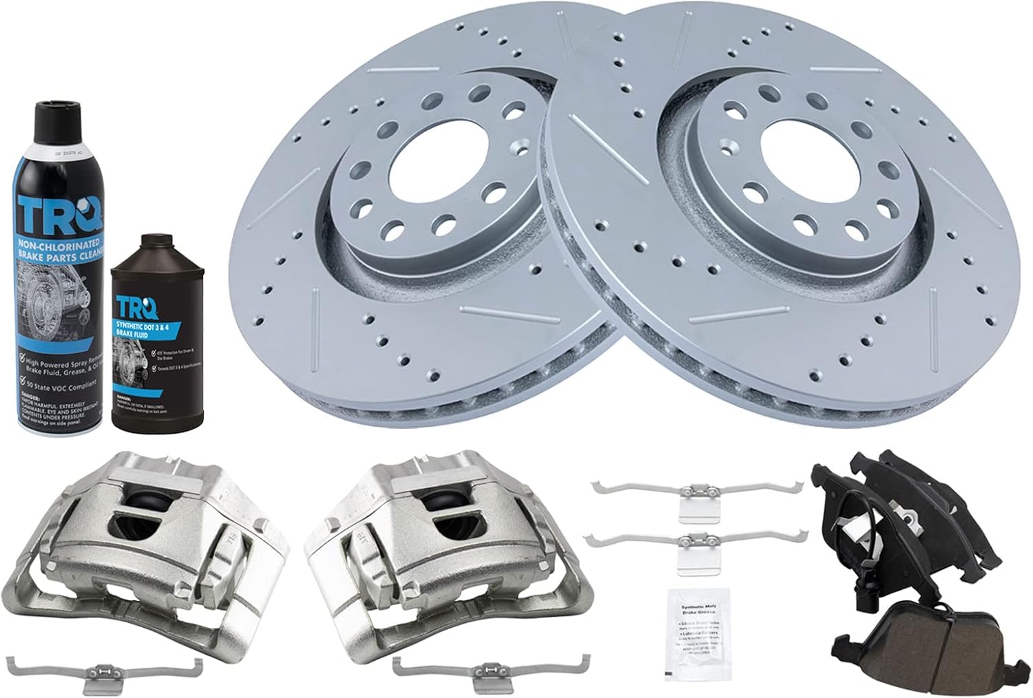 TRQ Front Performance Brake Pad & Rotor Kit for Audi A4 2005-2008