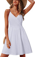 STYLEWORD Womens Sundress Summer Floral Wrap V Neck Backless Midi Line