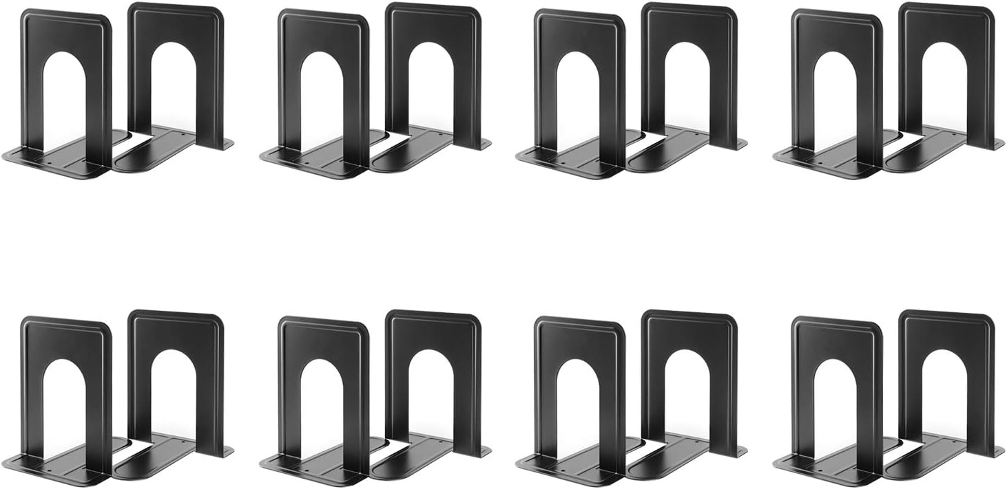 MaxGear Premium Bookends for Shelves - Heavy Duty Metal Support