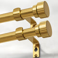 2 Pack Modern Gold Curtain Rods 66 to 120 in Adjustable Heavy Duty