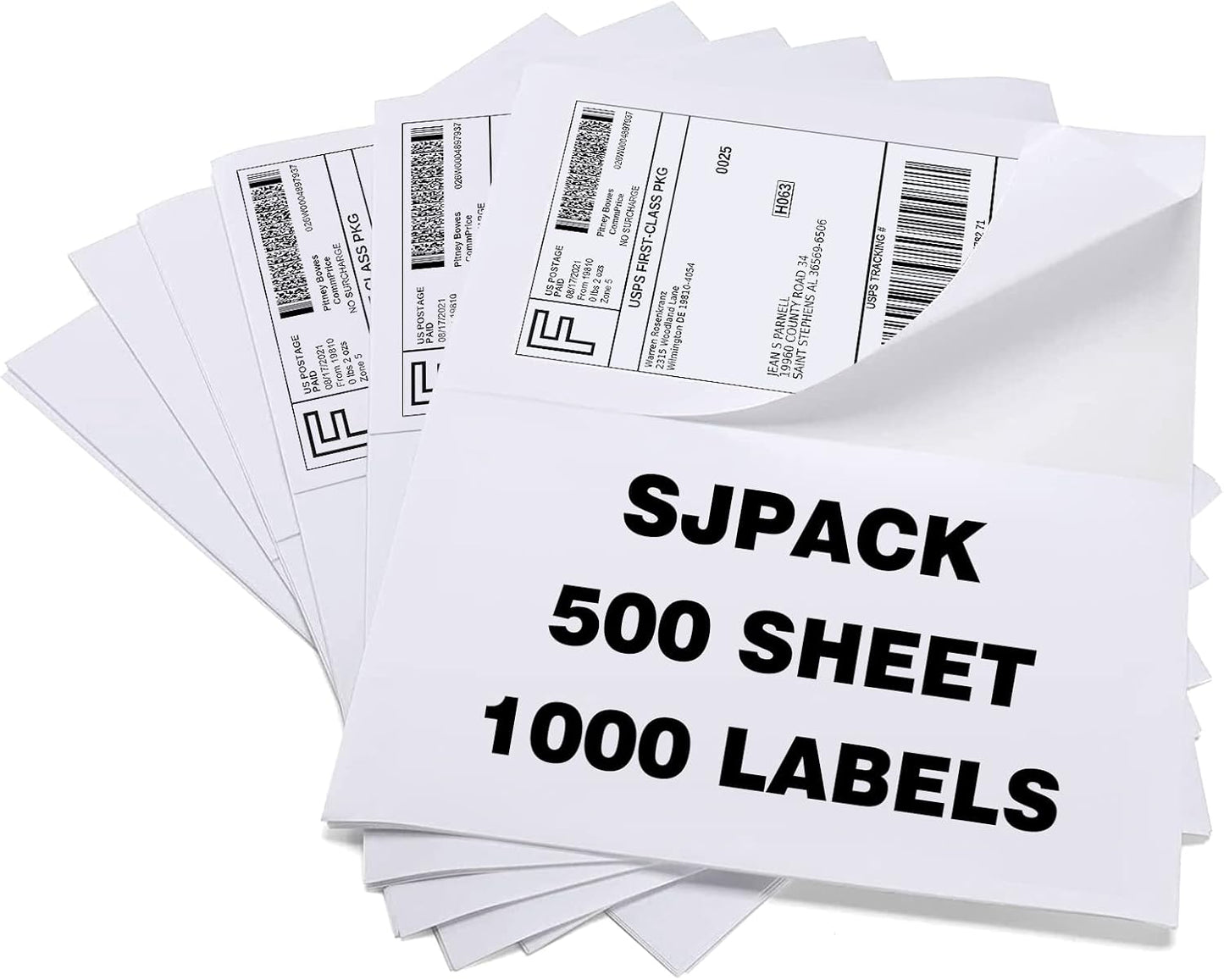 1000 SJPACK Self-Adhesive Shipping Labels: Easy Labeling!