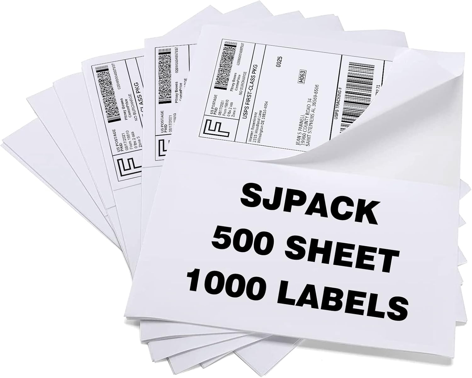 1000 SJPACK Self-Adhesive Shipping Labels: Easy Labeling!