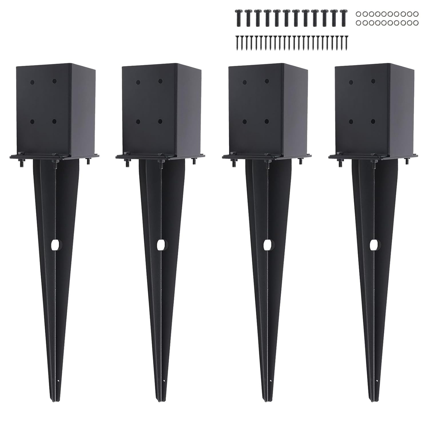 4 Pcs 4x4 Fence Post Anchor Ground Spike for Stability and Support