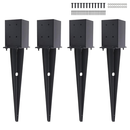 4 Pcs 4x4 Fence Post Anchor Ground Spike for Stability and Support