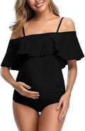 MiYang Women Maternity One Shoulder Flounce One Piece - Comfortable