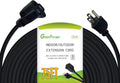 75 Ft Indoor Outdoor Black Extension Cord for Reliable Power