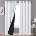 Pure White 100% Blackout Curtains 52 x 84 in - Full Room Darkening