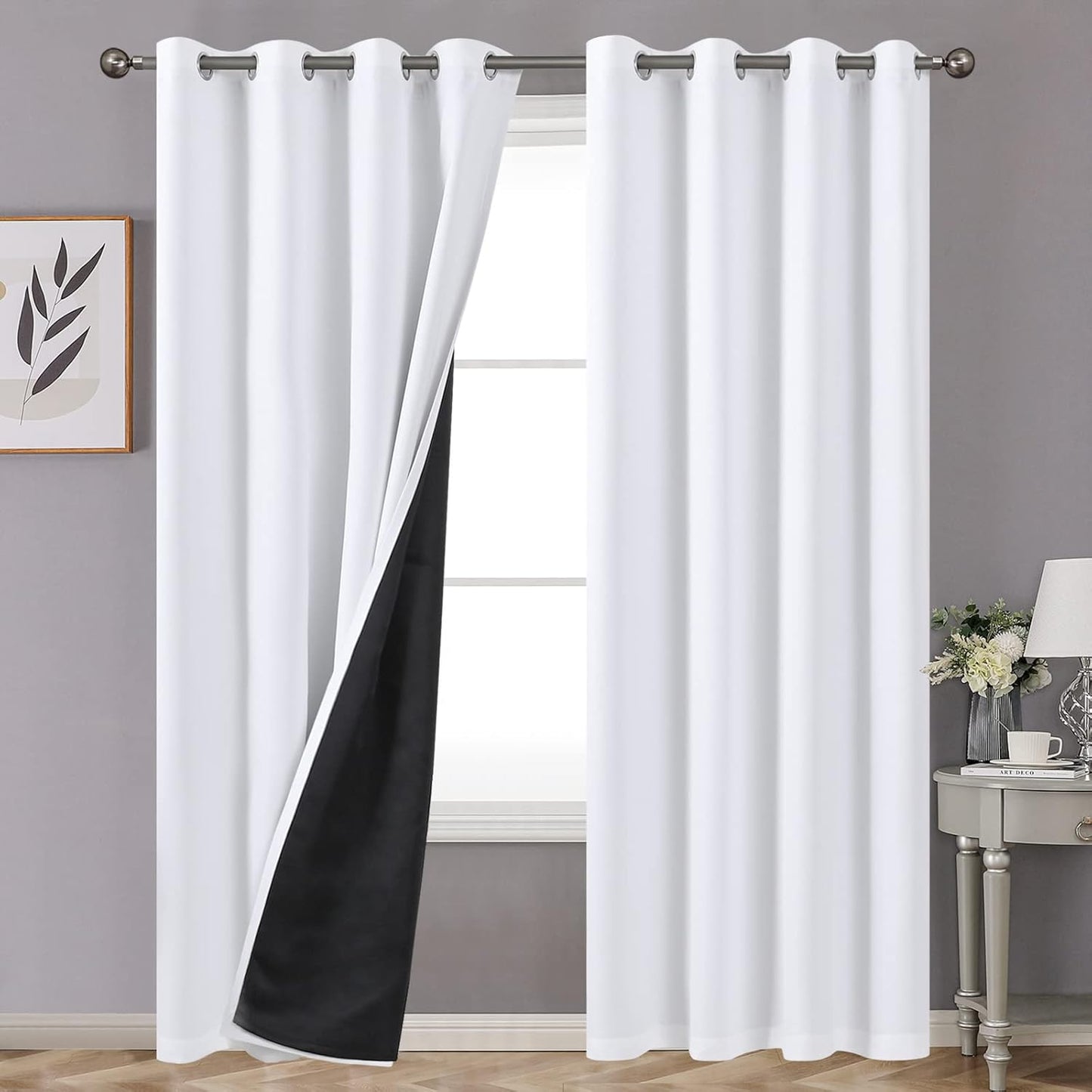 YoungsTex 100% Blackout Curtains for Living Room and Bedroom