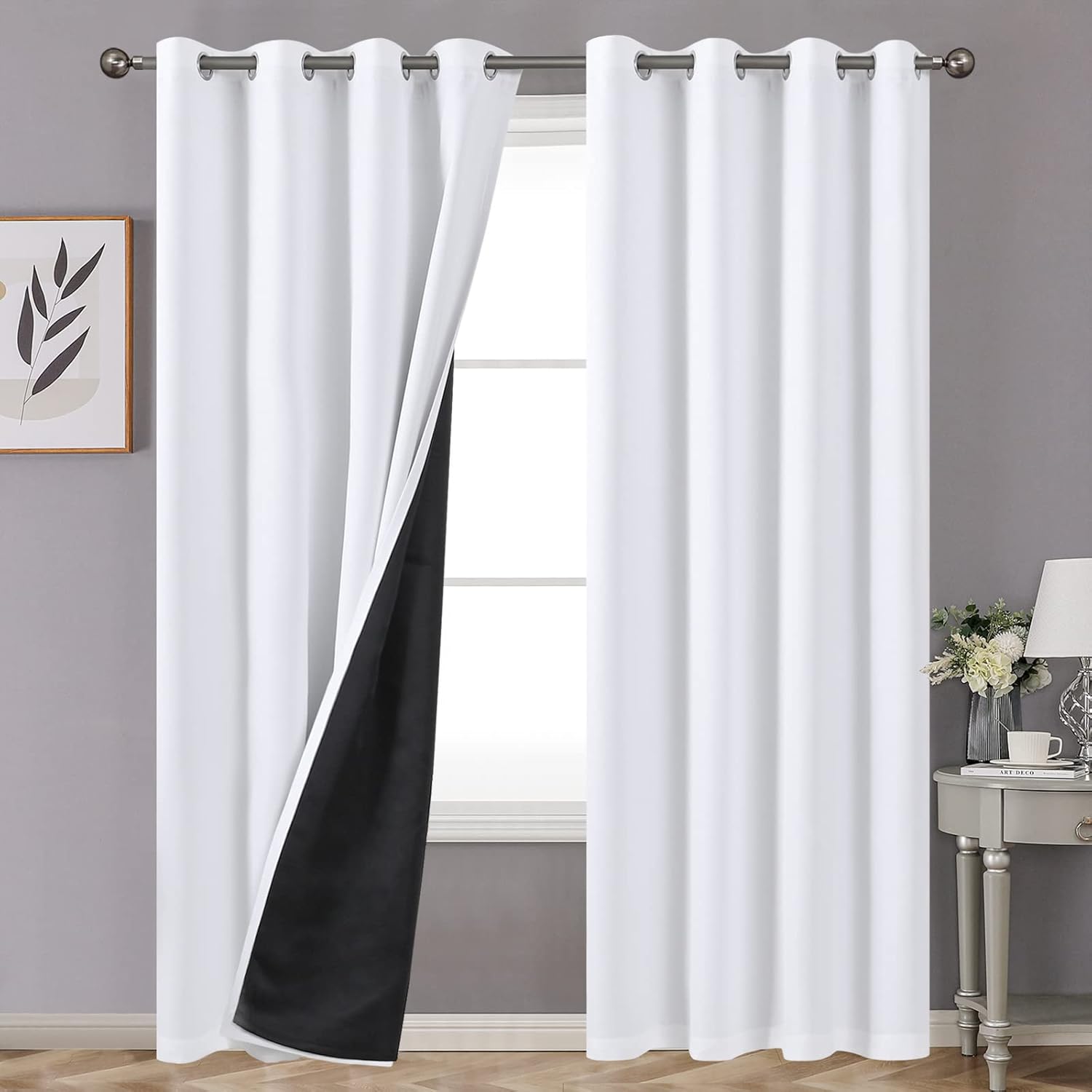 YoungsTex 100% Blackout Curtains for Living Room and Bedroom