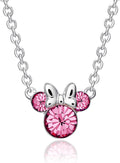 Minnie Mouse Birthstone Necklace - Sparkling Crystal Pendant