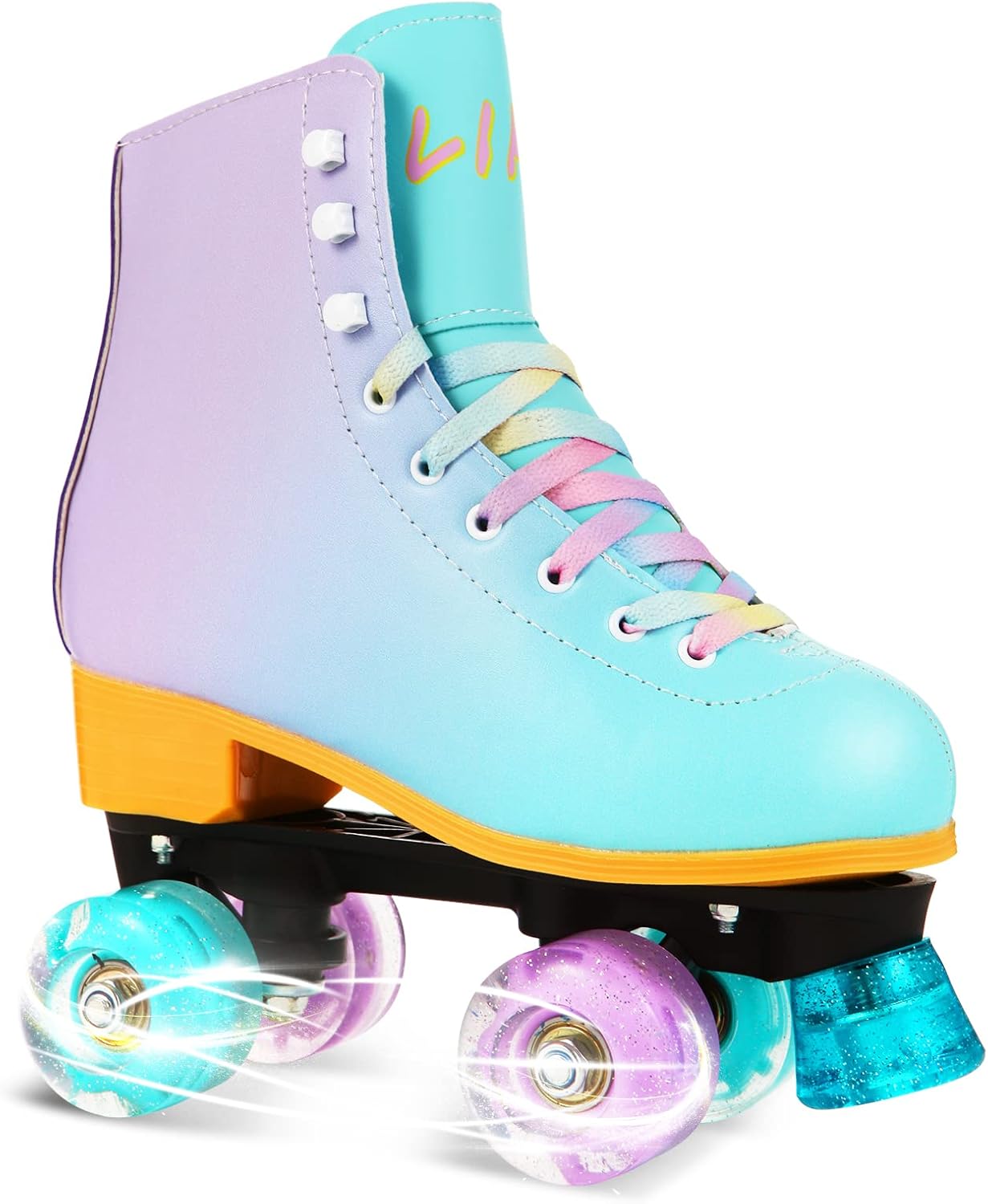 LIKU Quad Roller Skates for Girls and Women with Light Up Wheels