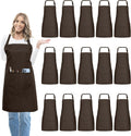 15-Pack Large Unisex Aprons with Pockets - Adjustable Bib for Cooking