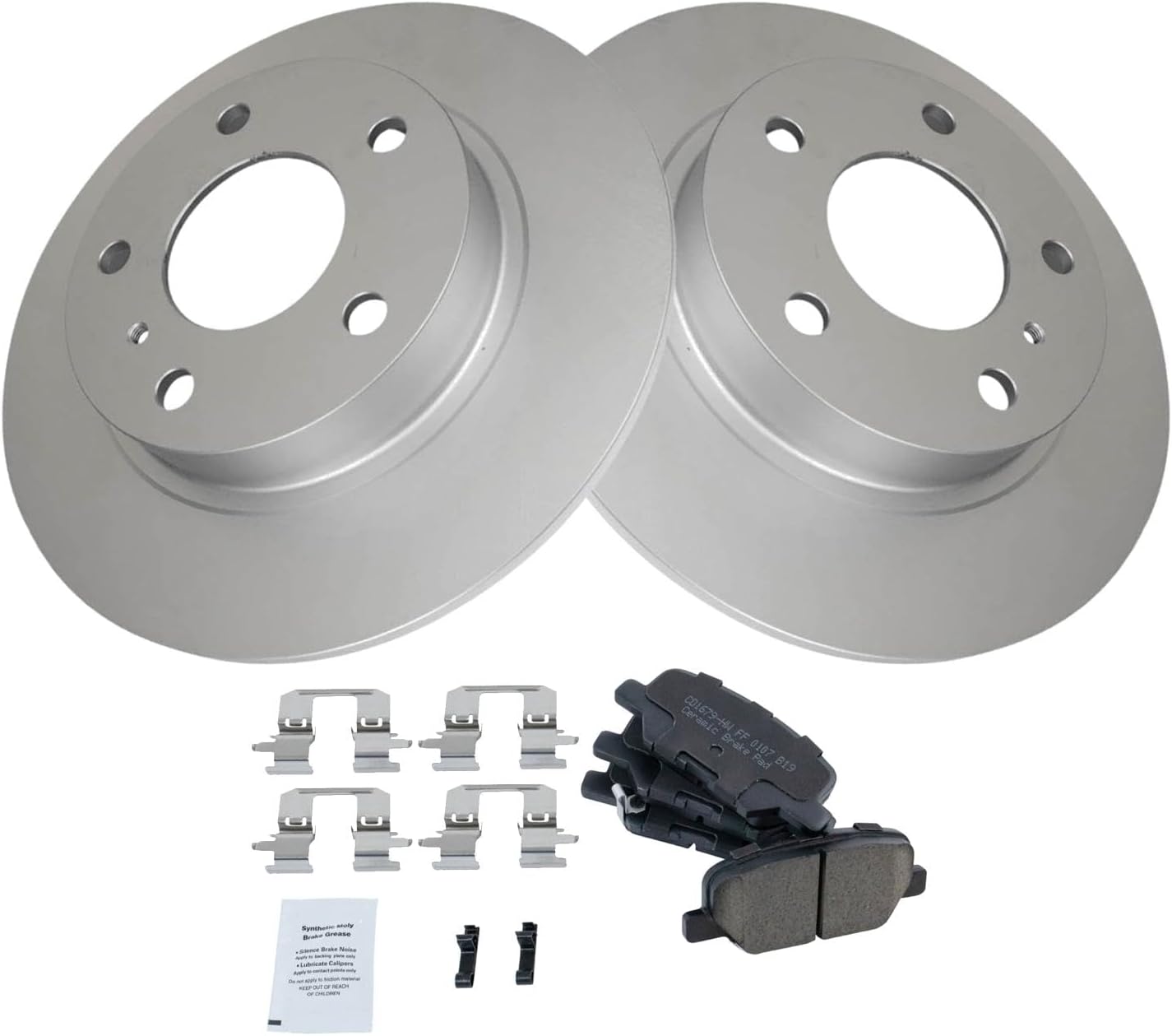 TRQ Rear Brake Pad & Rotor Kit for 2014-2016 Mazda 3 Vehicles