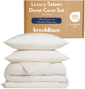 Full/Queen Cream Sateen Duvet Cover Set - 480 TC Luxury