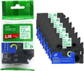 LM Tapes TZe-136 Compatible 12mm Green on Clear Label Tape 6-Pack