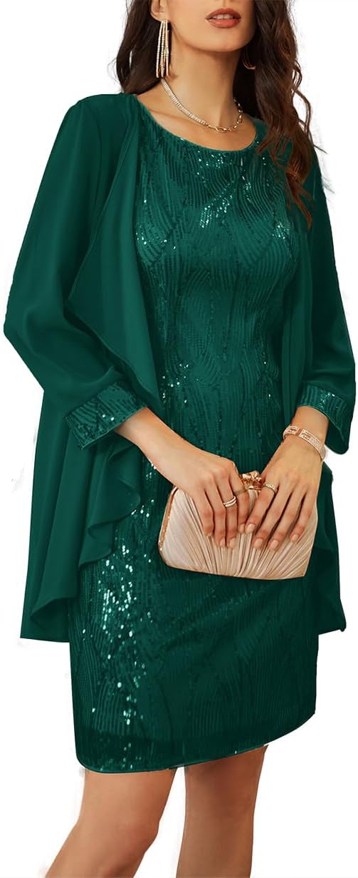 Stunning Women's Sequin Dress for Wedding Guests and Moms