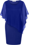 Women's Mesh Cape Overlay Bodycon Knee-Length Pencil Dress - Elegant