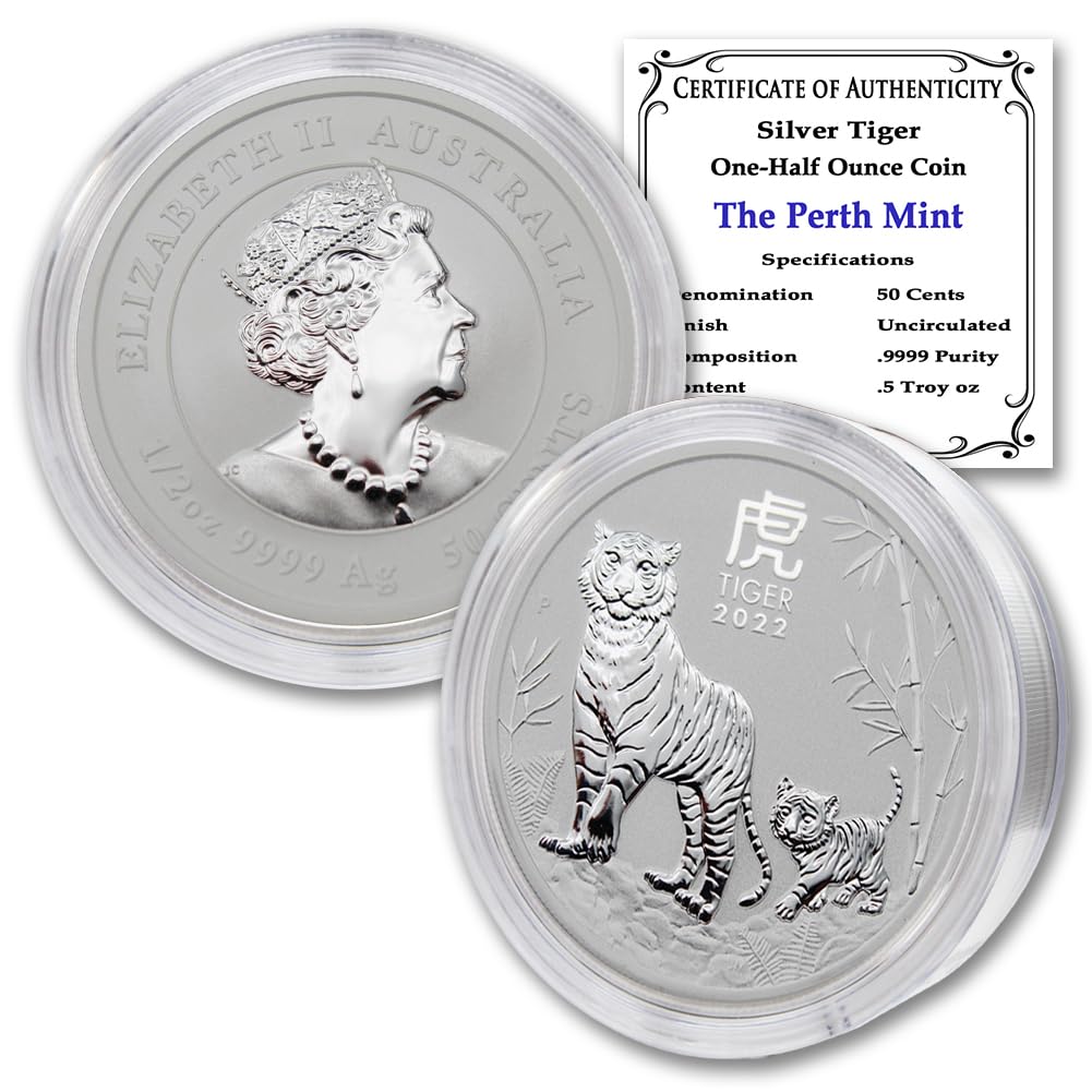 2022 P 1/2 oz Silver Australian Lunar Series III Tiger Coin