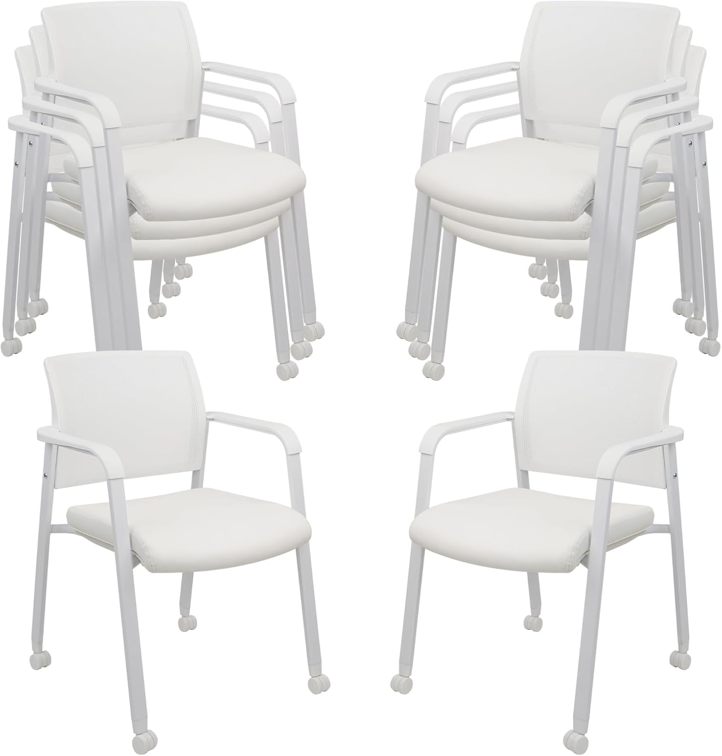 CLATINA Stacking Office Chairs with Wheels for Versatile Use