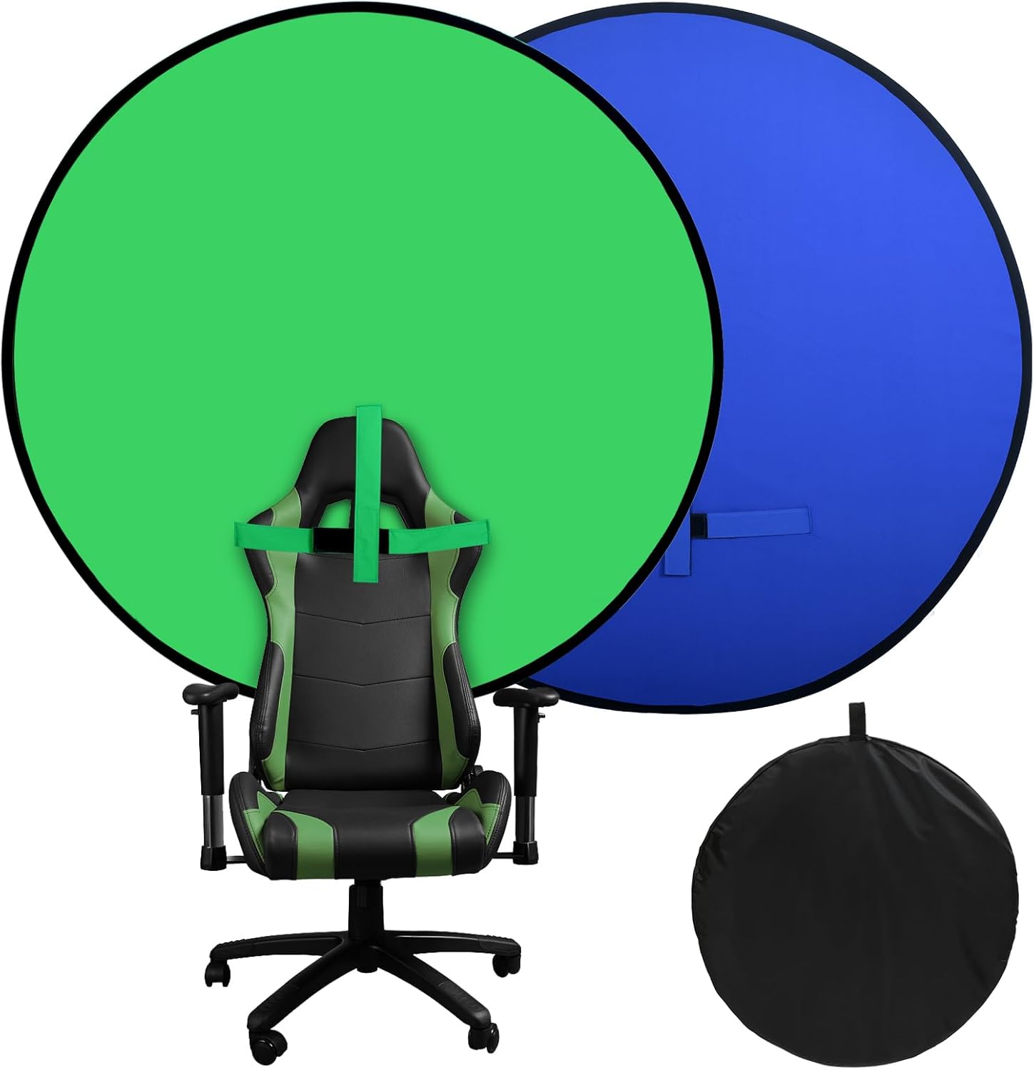 Portable Blue Green Screen Chair for Video Chats and Photography