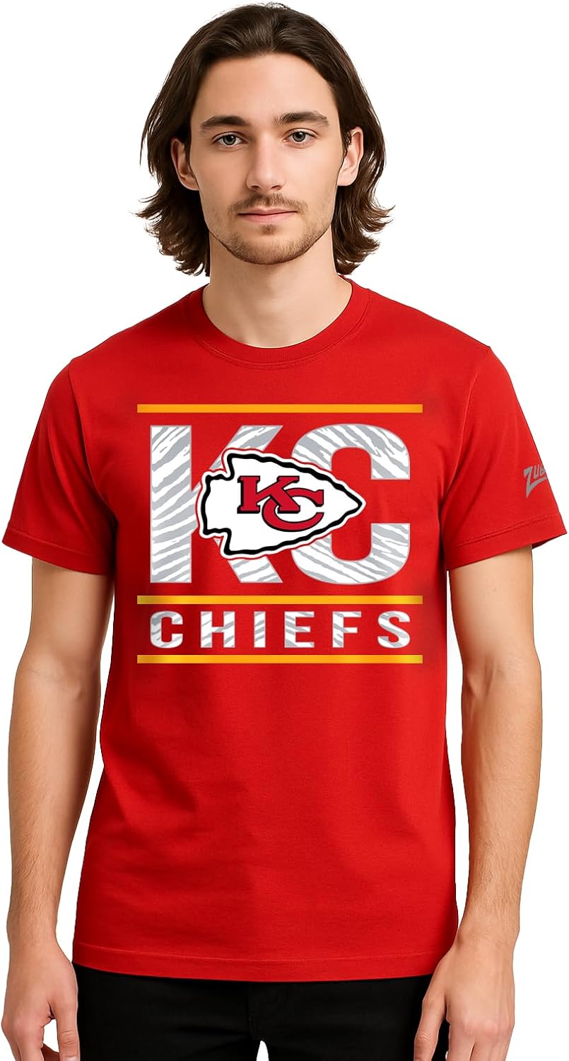Zubaz NFL Men's Short Sleeve Team Graphic T-Shirt for Fans