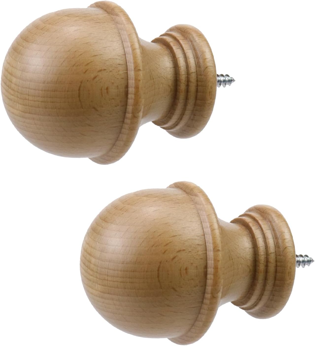 Wood Curtain Rod Finials - Elegant End Caps