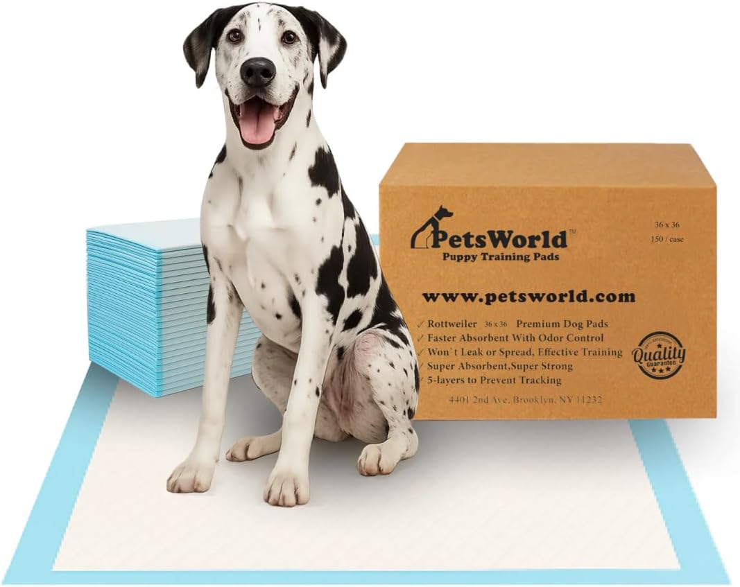 PETSWORLD Giant Dog Potty Pads - Ultra Absorbent 36x36 Pads